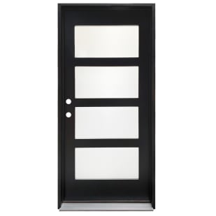CCM100 4-Lite Exterior Wood Door - Satin Glass - Honey